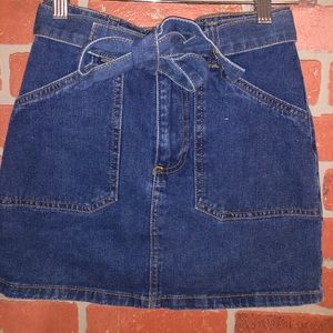 Forever 21 Denim Tie Mini Skirt